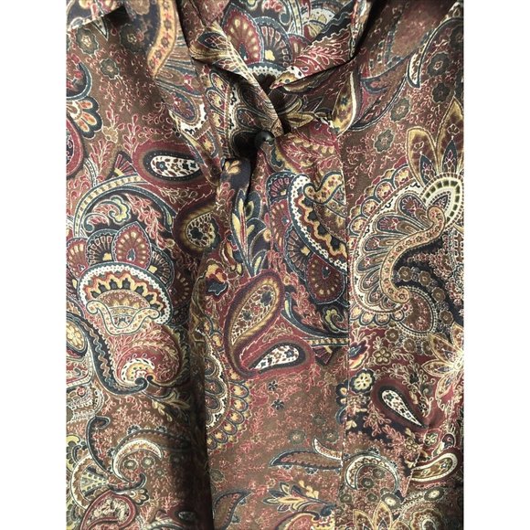 Rafaella Womens Pasel Blouse14 Button Up Blouse Long Sleeve Front Tie - Picture 8 of 13